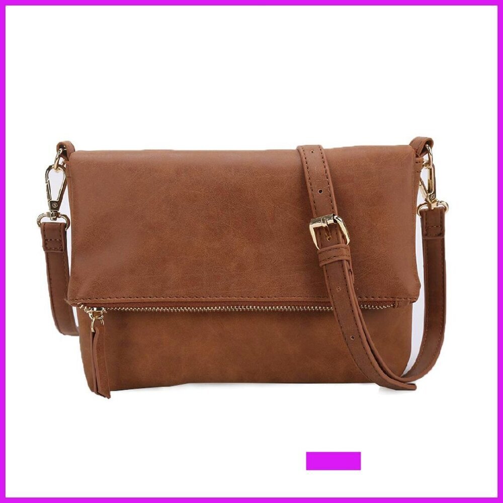 Vegan Leather Crossbody Bag Adjustable Strap Minimal Chic Everyday Purse
